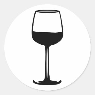 Wine glass classic round sticker