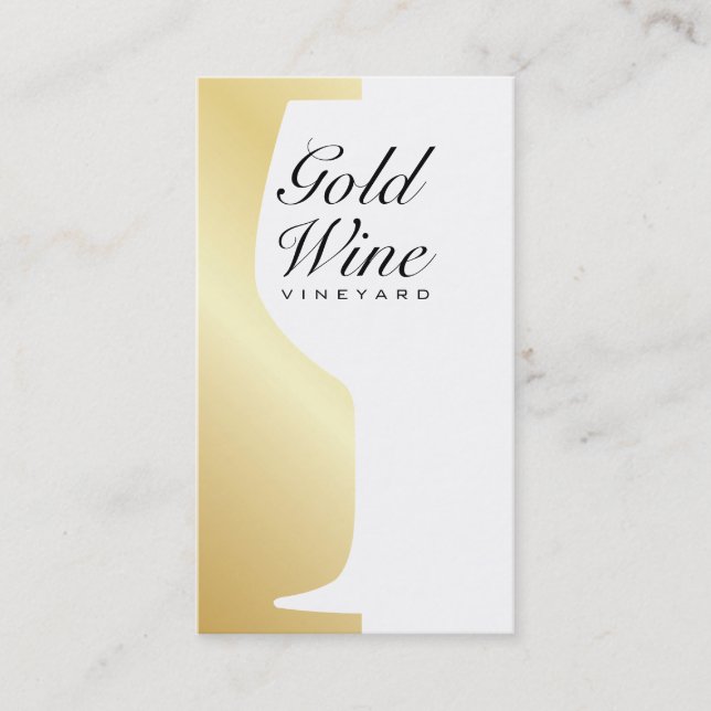Wine Glass | Counter-space, Gold Business Card (Front)