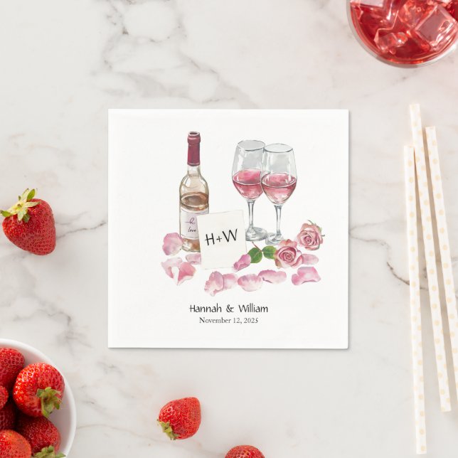 Wine Glass Engagement Party  Napkin (Insitu)