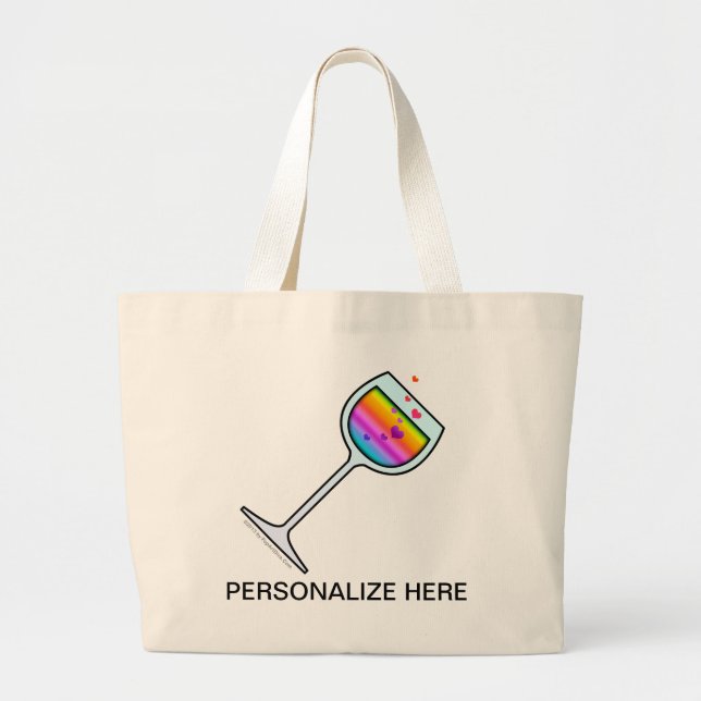 WINE GLASS FASHION TOTES & GROCERY BAGS (Front)