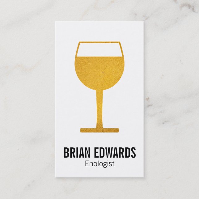 Wine Glass | Full (yellow) Business Card (Front)