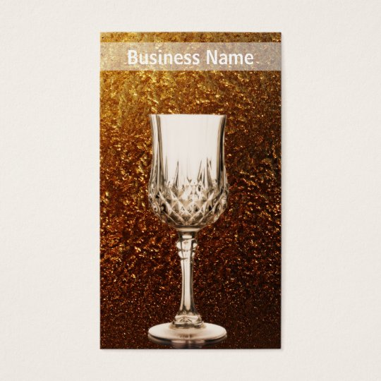Wine Glass Golden Business Business Card
