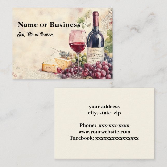 Wine glass graphic business card (Front/Back)