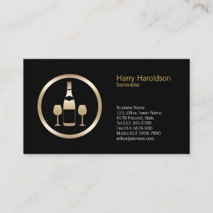 Wine Glass Icon Sommelier Business Card