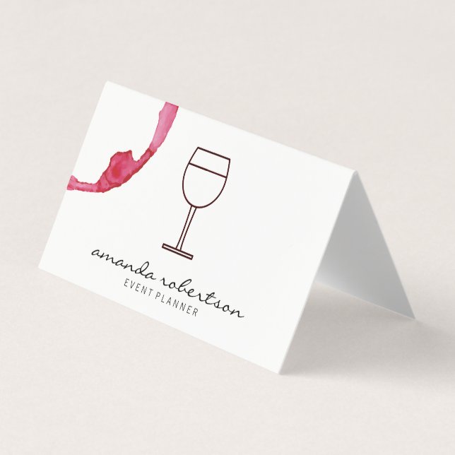 Wine Glass Icon Wine Stain Business Card (Front)
