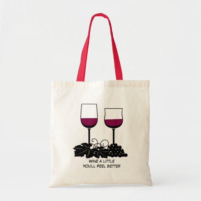 Wine glass illustration tote bag (Front)