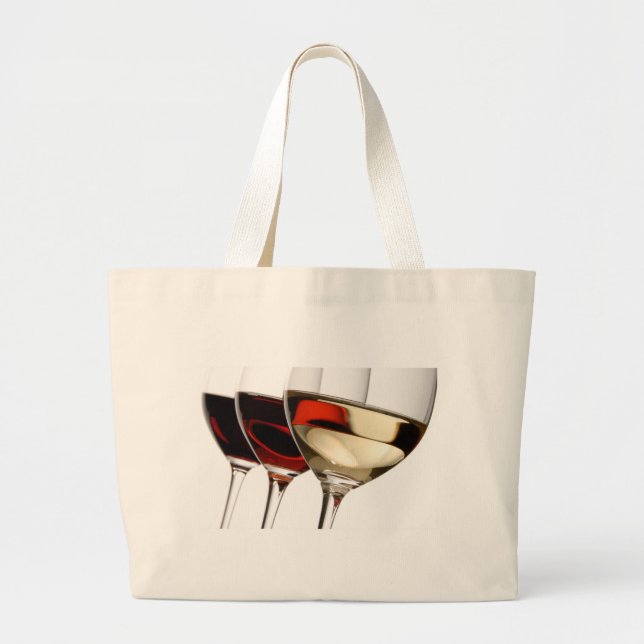 Wine Glass Large Tote Bag (Front)