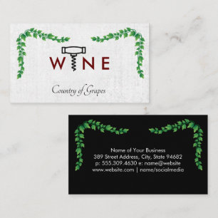 Wine Glass Logo   Corkscrew Logo   Vines Business Card
