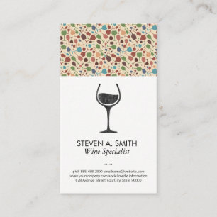 Wine Glass Logo Wine Pattern Business Card