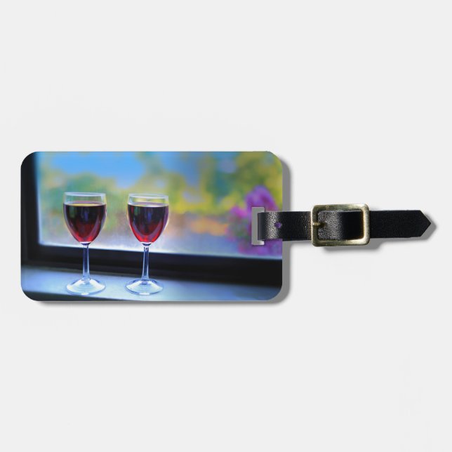 Wine Glass Luggage Tag (Front Horizontal)