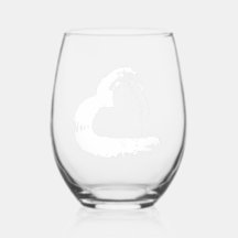 Wine Glass Moon Heart