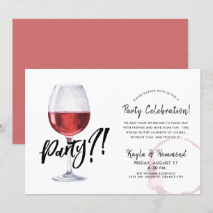 Wine Glass   Non-Occassion Celebration Funny Invitation