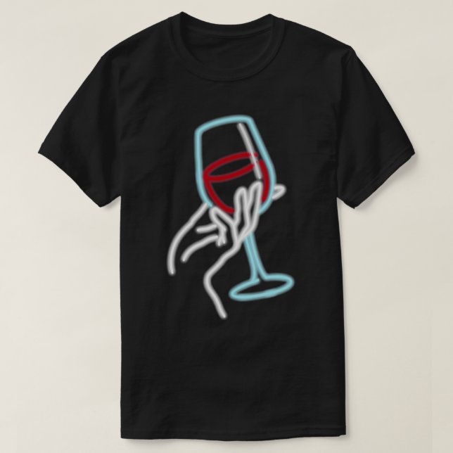 Wine Glass Nyon T-Shirt (Design Front)