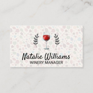 Wine Glass Pattern Business Card