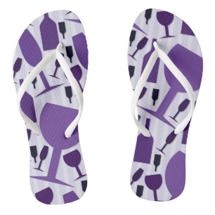 Wine glass pattern flip flops