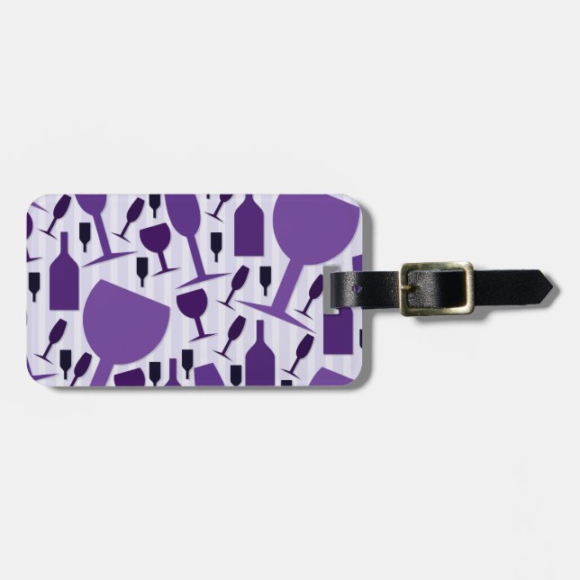 Wine glass pattern luggage tag (Front Horizontal)