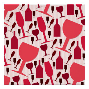 Wine glass pattern poster