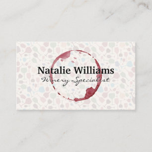 Wine Glass Pattern   Wine Stain Business Card