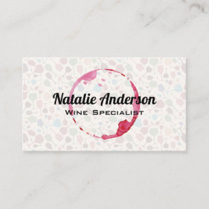 Wine Glass Pattern   Wine Stain Business Card