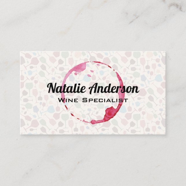 Wine Glass Pattern | Wine Stain Business Card (Front)