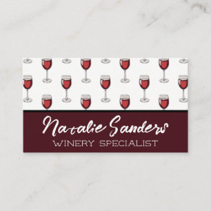 Wine Glass Pattern   Winery Business Card