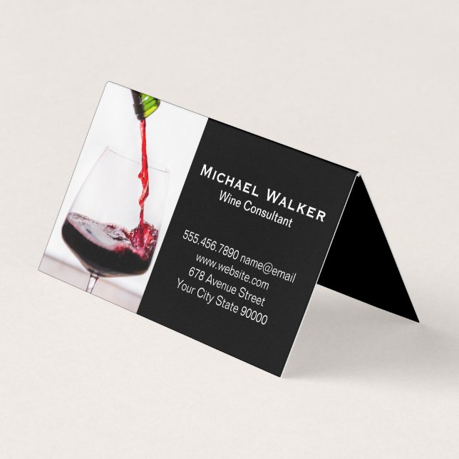 Wine Glass Pouring Business Card (Front)