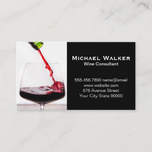 Wine Glass Pouring Business Card