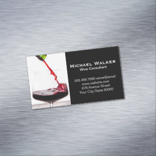 Wine Glass Pouring Magnetic Business Card