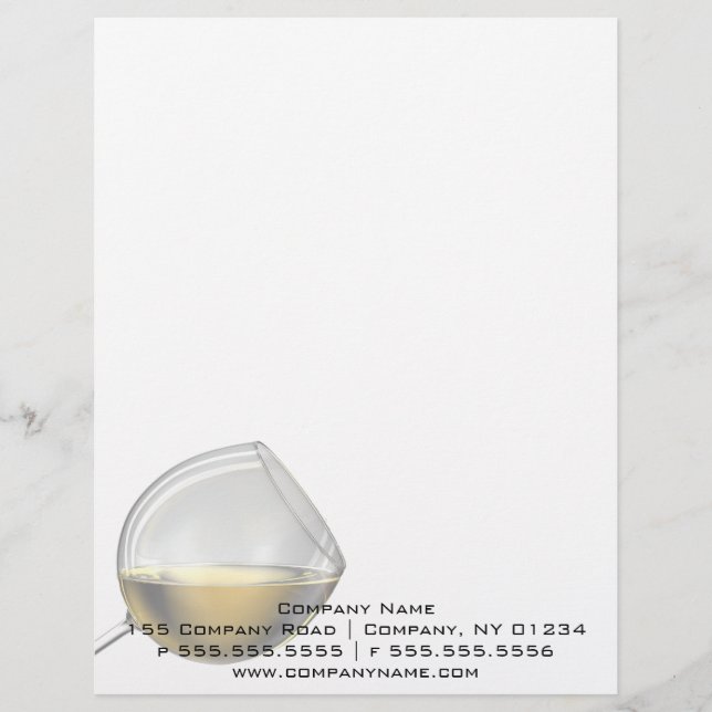 Wine Glass Professional Stationery Customized Letterhead (Front)