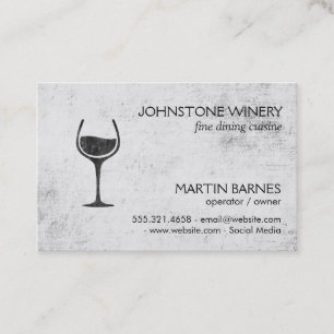 Wine Glass   Rustic Business Card