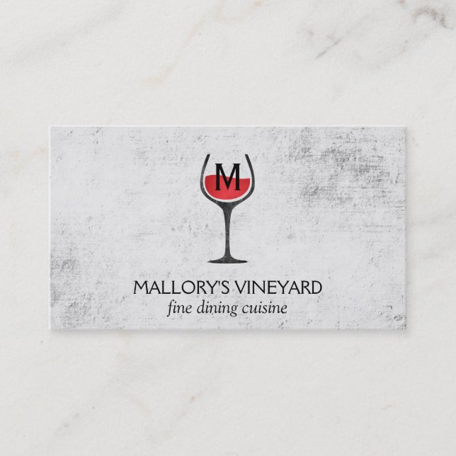 Wine Glass | Rustic Business Card (Front)