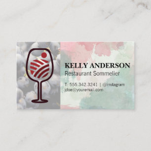 Wine Glass Scenery Grapes Vineyard Business Card
