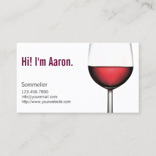 Wine Glass Sommelier Bartender Business Card