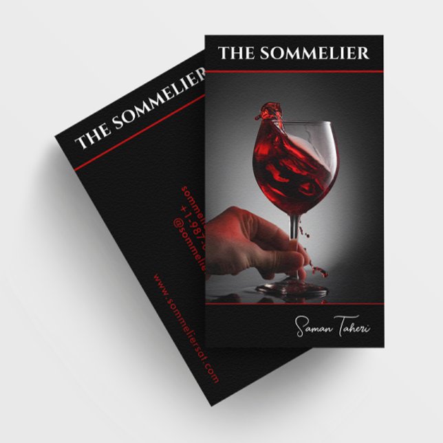 Wine Glass Sommelier Business Card (Creator Uploaded)