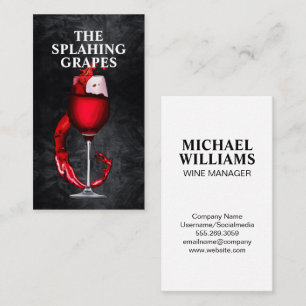 Wine Glass Spash Business Card