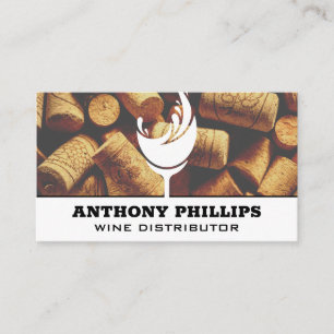 Wine Glass Splash   Corks Business Card