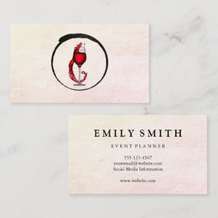 Wine Glass Splash Icon Business Card