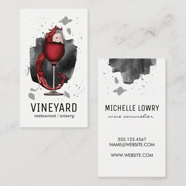 Wine Glass Splash Logo | Expressive  Business Card (Front/Back)