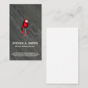 Wine Glass Splash Slate Business Card