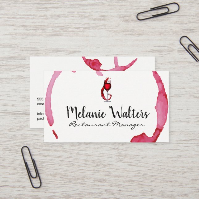 Wine Glass Splash | Winery  Business Card (Front/Back In Situ)