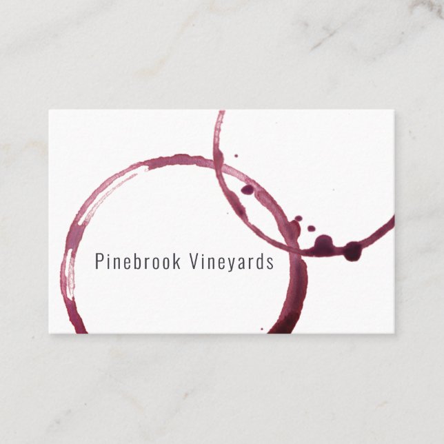 Wine Glass Stain Vineyard Winery Business Card (Front)