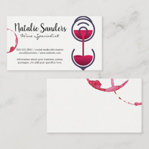 Wine Glass Stain   Wine Bottle Pour Business Card