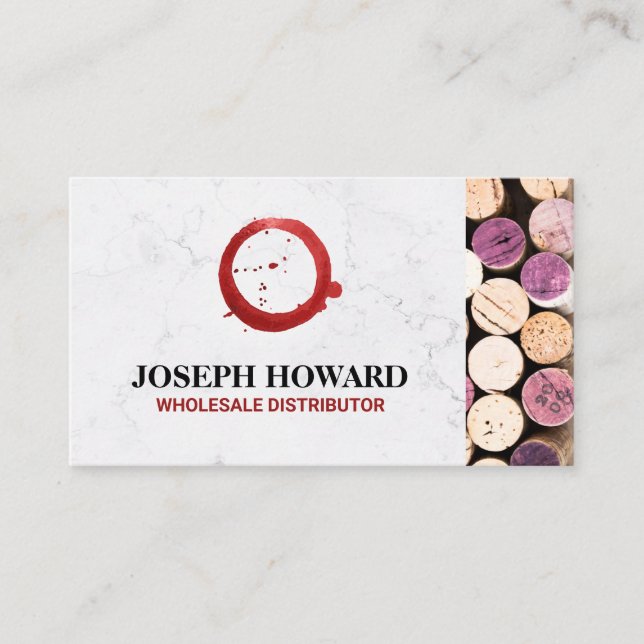Wine Glass Stains | Opened Corks Business Card (Front)