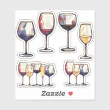 Wine glass stickers
