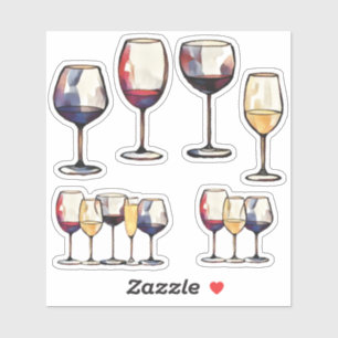Wine glass stickers