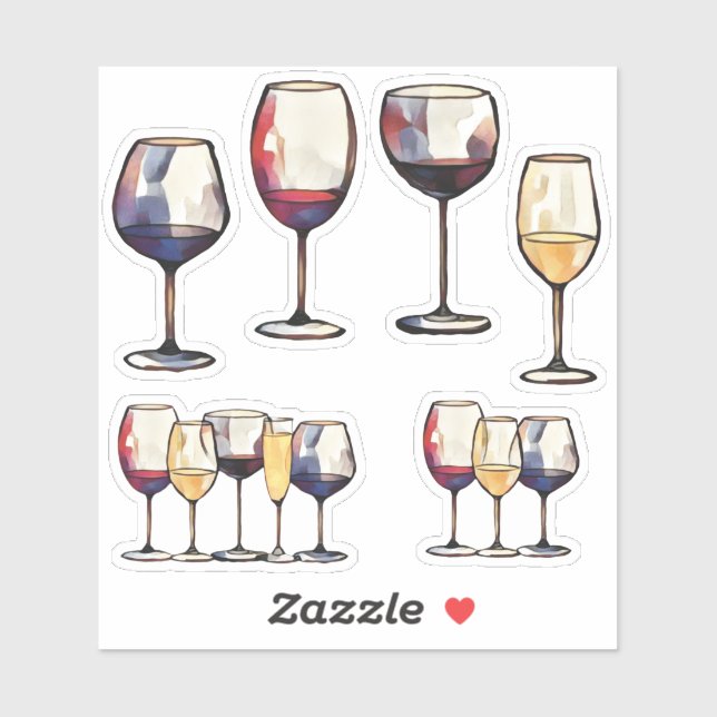 Wine glass stickers (Sheet)