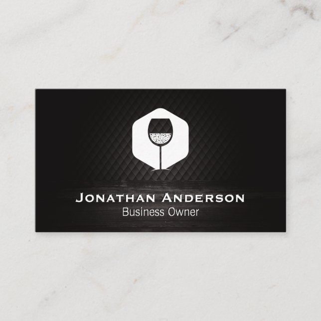 Wine Glass Stylish Logo | Winery Business Card (Front)