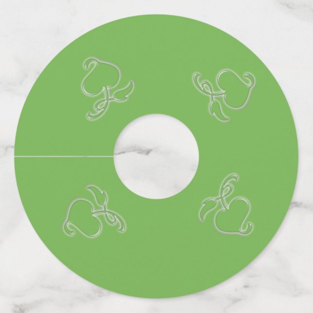 Wine Glass Tag - Heart Shaped Leaves (Front)