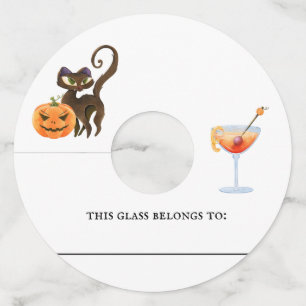 Wine Glass Tags Identifier Marker Halloween