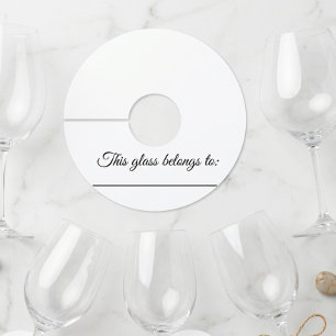 Wine Glass Tags Identifier Marker Paper Customise